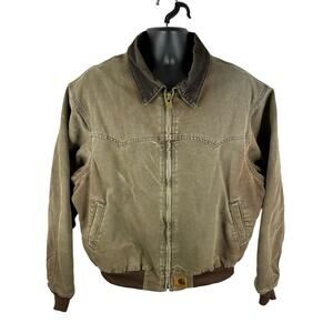 Vintage Carhartt J14 Santa Fe Duck Canvas Utility Jacket Chestnut Distressed XL